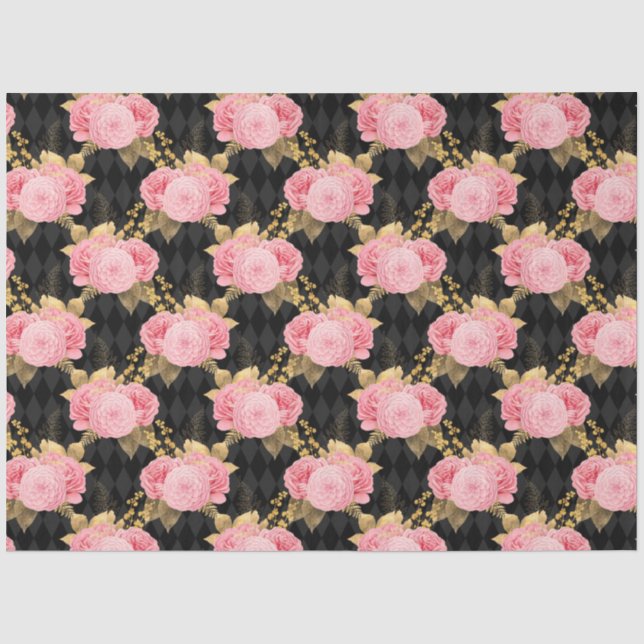 Papel De Seda Design da Série Rosa e Dourado 10 (Frente )