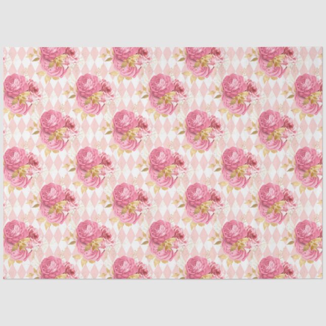 Papel De Seda Design da Série Rosa e Dourado 6 (Frente )