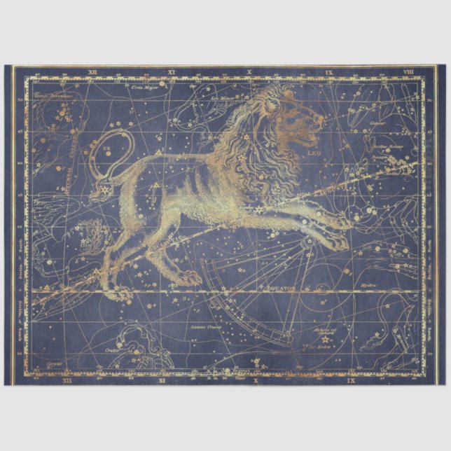 Papel De Seda Design da Série Star Map Dourado 18 (Frente )