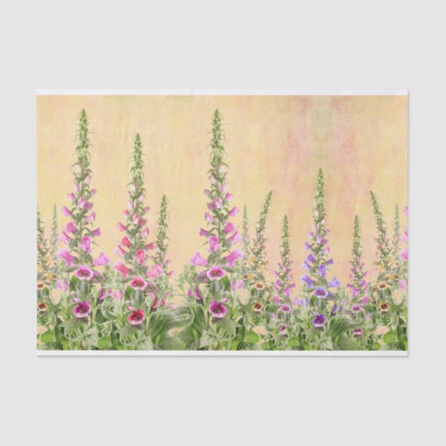 Papel De Seda Design das flores do Foxglove (Frente )