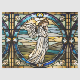 Papel De Seda Design de Anjo em Falso Vidro Pintado para Artesan