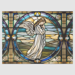 Papel De Seda Design de Anjo em Falso Vidro Pintado para Artesan