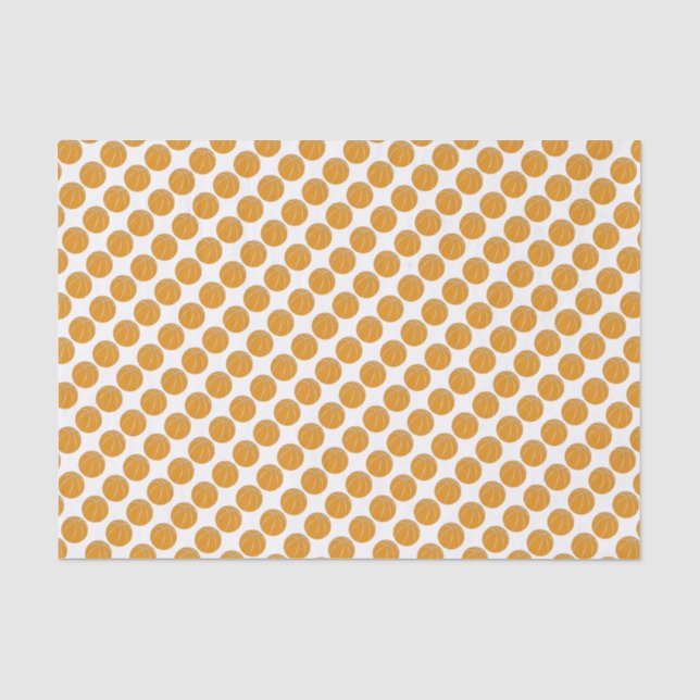 Papel De Seda Design de basquete clássico em fundo branco (Frente )