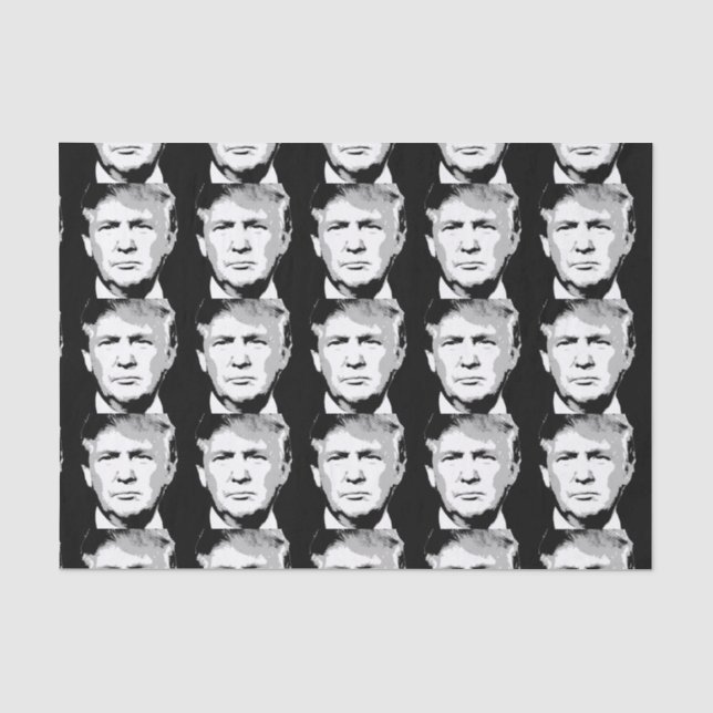 PAPEL DE SEDA DESIGN DE BLOCO DE DONALD TRUMP (Frente )