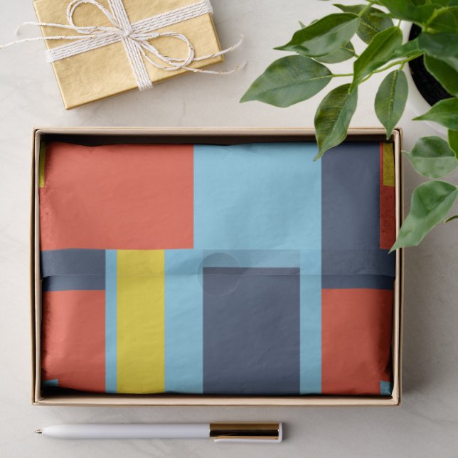 Papel De Seda Design de Bloco Sólido Retro / Conjunto 2 (Presente)