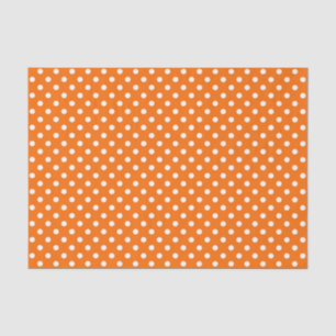 Papel De Seda Design de Bolinhas brancas laranja