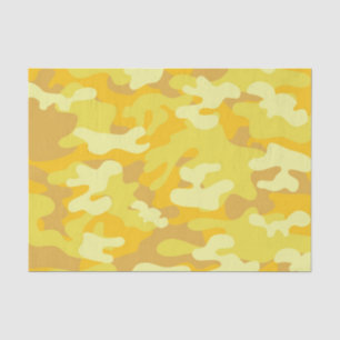 Papel De Seda Design de Camo Amarelo e Dourado