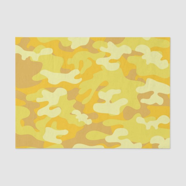 Papel De Seda Design de Camo Amarelo e Dourado (Frente )
