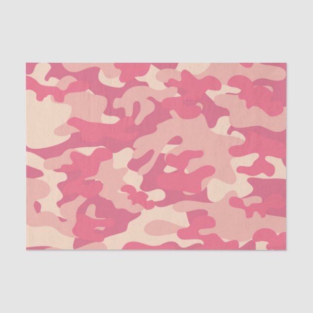 Papel De Seda Design de Camo Rosa (Frente )
