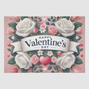Papel De Seda Design de Coração Floral dia de os namorados