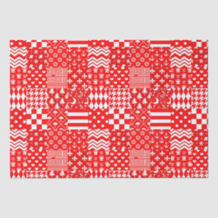 Papel De Seda Design de Correção de Padrões Mistos Red White