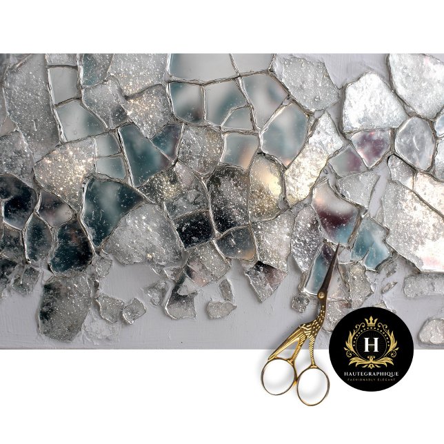 Papel De Seda Design de Decoupage de Vidro em Escala de Cristal  (Criador carregado)