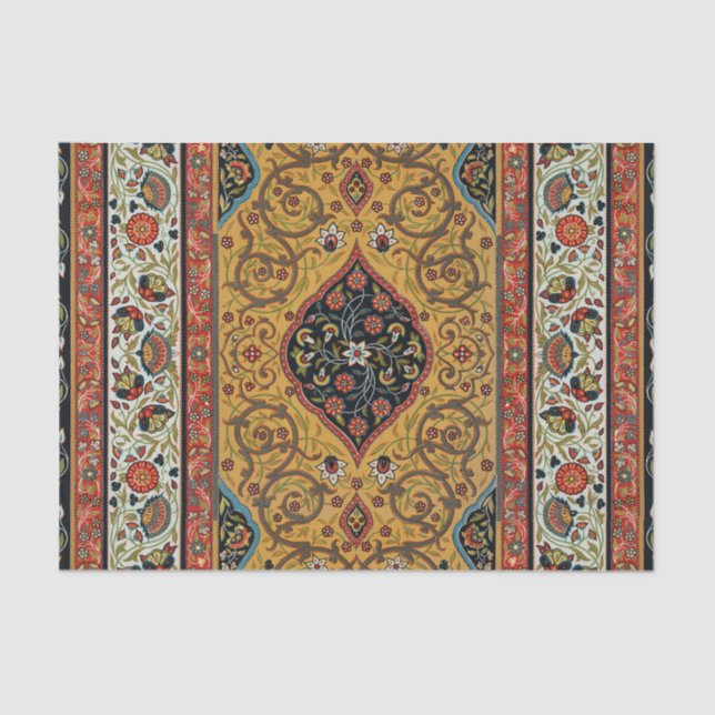 Papel De Seda Design de Elegante de Carpete Persa Antiquado (Frente )