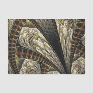 Papel De Seda Design de Fractal Contemporâneo Cor Neutra