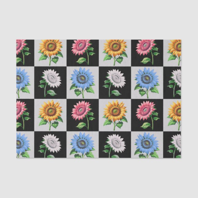 Papel De Seda Design de girassol multicolorido com controlo (Frente )