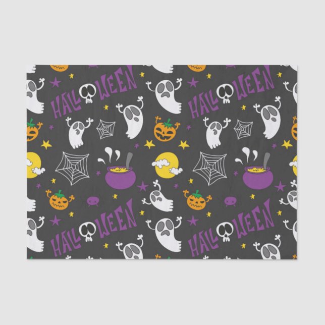 Papel De Seda Design de Halloween 1 (Frente )