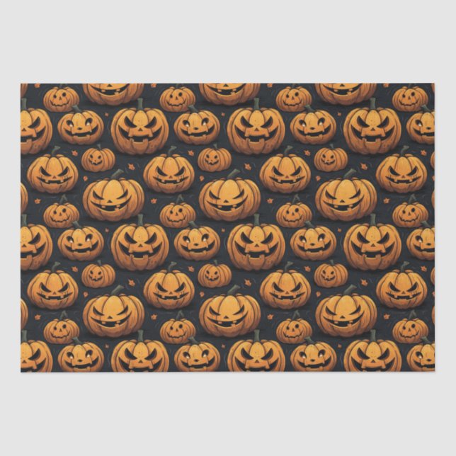 Papel De Seda Design de Halloween de Jack-o-Lanterna (Frente )