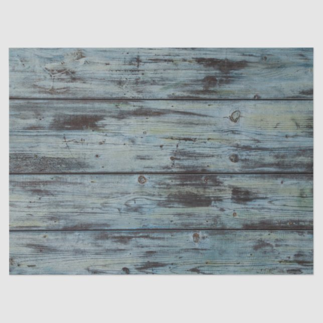 Papel De Seda Design de madeira Turquoise presente de Chique de  (Frente )