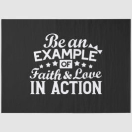 Papel De Seda Design de Motivação Cristã - Fé, Amor e Ato