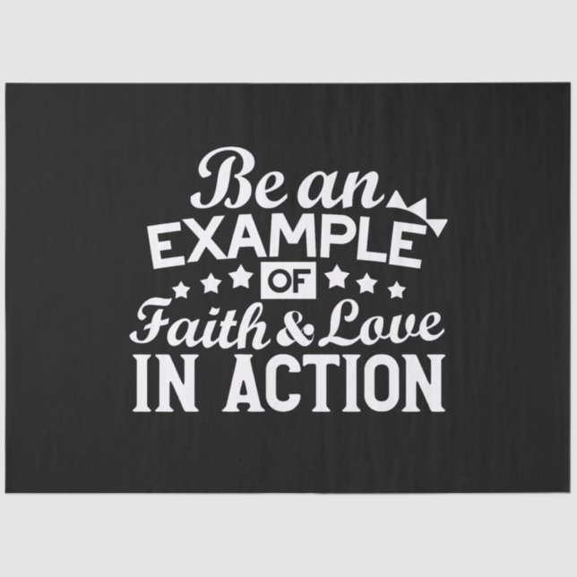 Papel De Seda Design de Motivação Cristã - Fé, Amor e Ato (Frente )