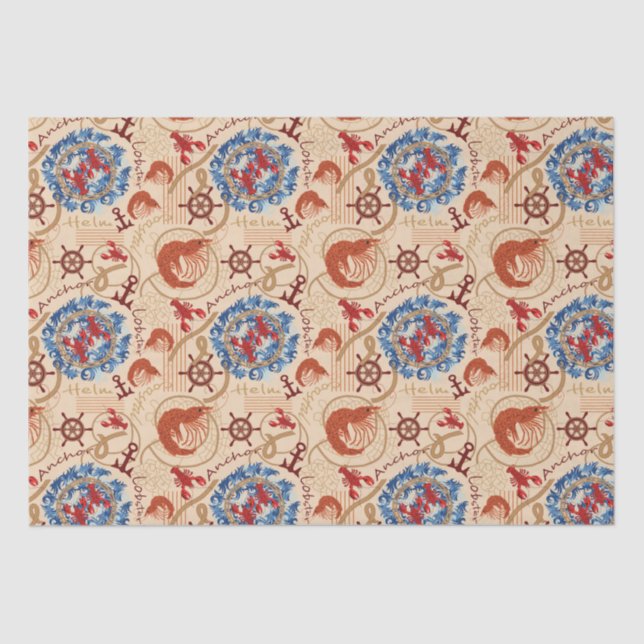 Papel De Seda Design de núcleo do Crustáceo (Frente )