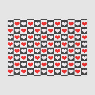Papel De Seda Design de Padrão Cardíaco de Amor Geométrico