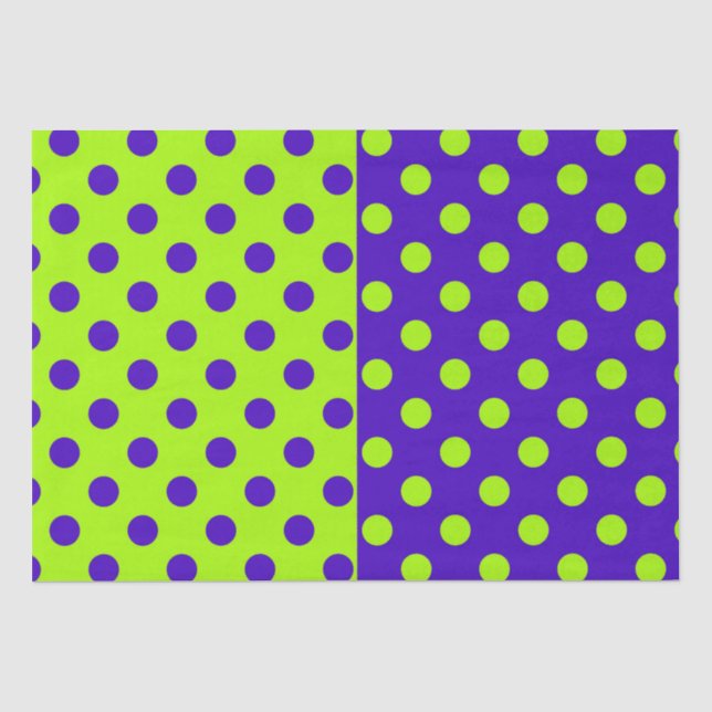 Papel De Seda Design de padrão de Bolinhas verde azul (Frente )