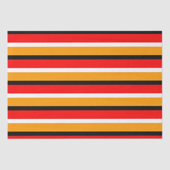 Papel De Seda Design de Padrão de Faixa Laranja Vermelha (Frente )