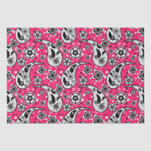 Papel De Seda Design de padrão de Paisley Floral rosa