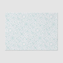 Papel De Seda Design de padrão náutico verde personalizável