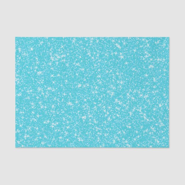 Papel De Seda Design de Padrão Teal Girly Glitter Elegante (Frente )
