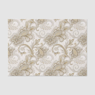 Papel De Seda Design de Paisley Floral de Luxo Elegante