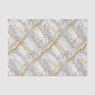 Papel De Seda Design de Pedra de Mármore Branco Veia Dourada Lux