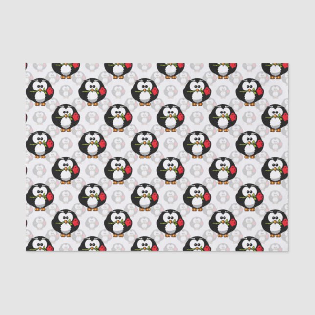 Papel De Seda Design de Pinguim-Cute (Frente )