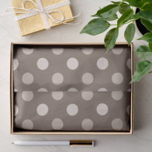 Papel De Seda Design de Pontos Polka Marrom Terra Neutra