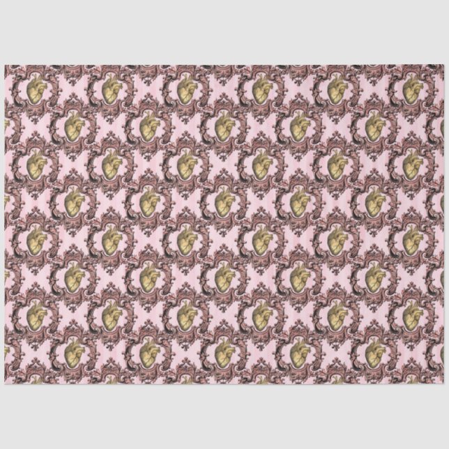 Papel De Seda Design de Série Steampunk Rosa e Dourada 44 (Frente )