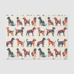 Papel De Seda Design de silhuetas de cães geométricos