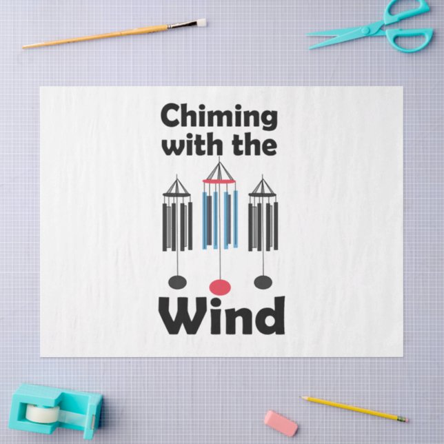 Papel De Seda Design de Sininhos ao Vento Música  (Arte )