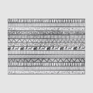 Papel De Seda Design de Tendência de Padrão Africano Tribal Ne