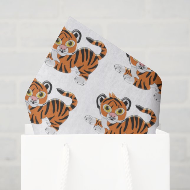 Papel De Seda Design de Tigre (Sacola de presentes)