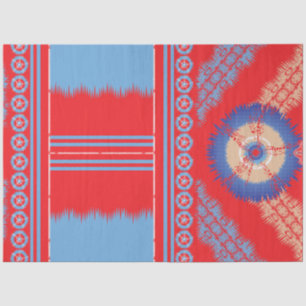 Papel De Seda design de um padrão vermelho e azul