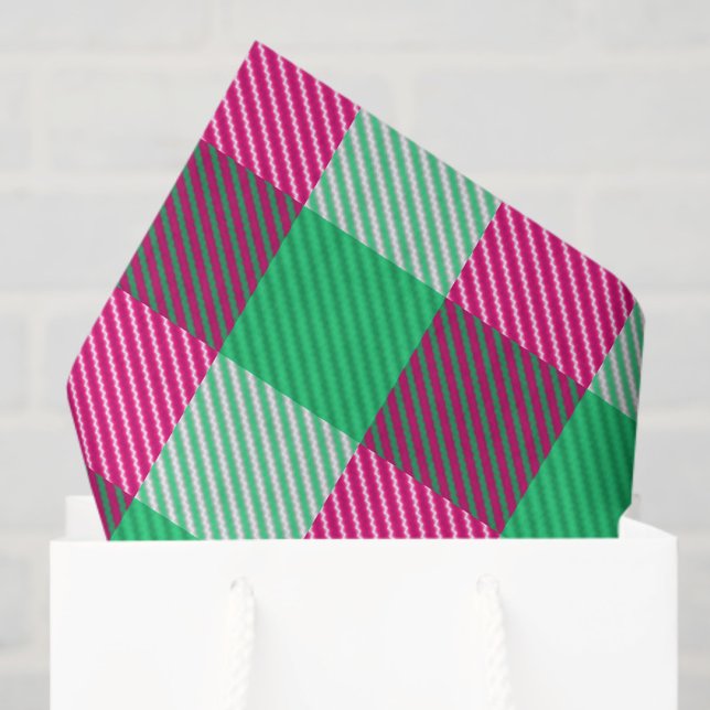 Papel De Seda Design de Verificação de Gingham Verde Rosa (Criador carregado)