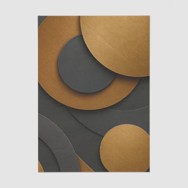 Papel De Seda Design do abstrato geométrico e preto de luxo e Do (Frente )