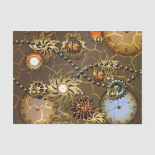 Papel De Seda Design dourado de Steampunk com pulsos de disparo