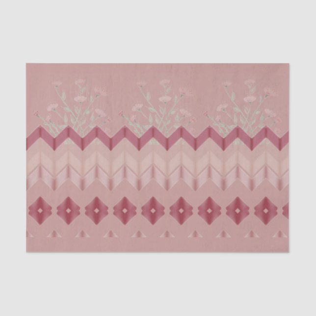 Papel De Seda Design Flloral com Rosa (Frente )