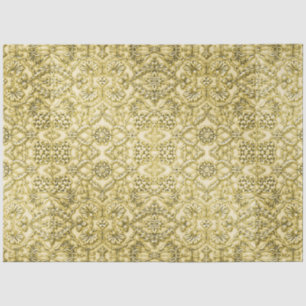 Papel De Seda Design Floral de Azul Metálico Vintage