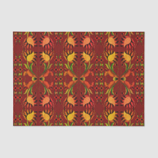 Papel De Seda Design floral de folha vermelha estoniana