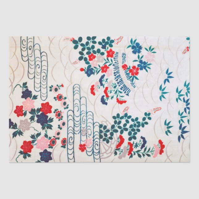 Papel De Seda Design Floral Japonês (Frente )