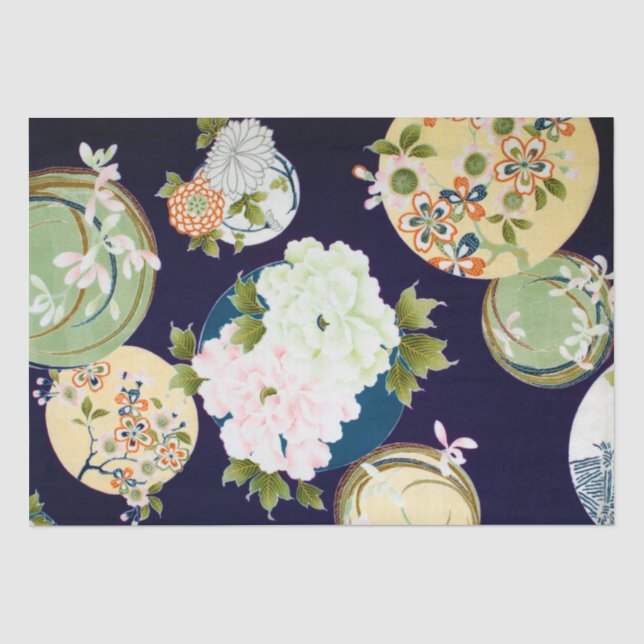 Papel De Seda Design Floral Japonês (Frente )