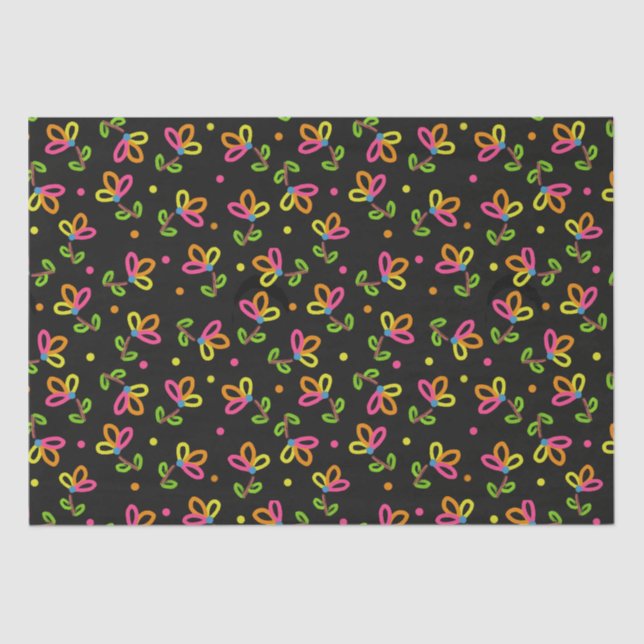 Papel De Seda Design Floral Multicolor (Frente )